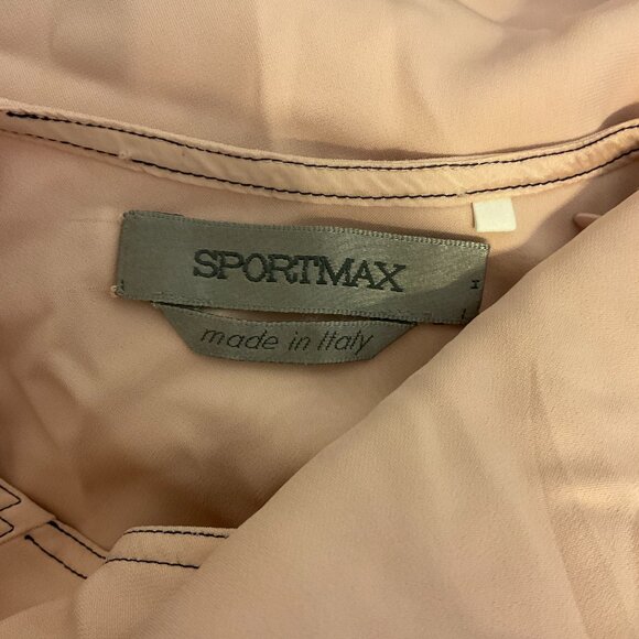 Sportmax Dress M Light Pink Cap Sleeve Pleat Ruched Detail Max Mara - Picture 13 of 13